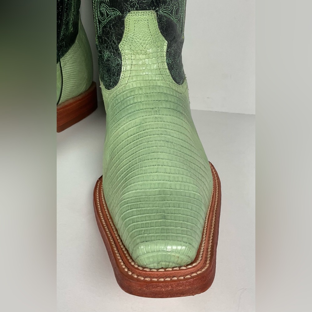 Los Altos Teju Lizard Cowboy Boots | Lime Green | Men’s 10.5 EE - Picture 8 of 16